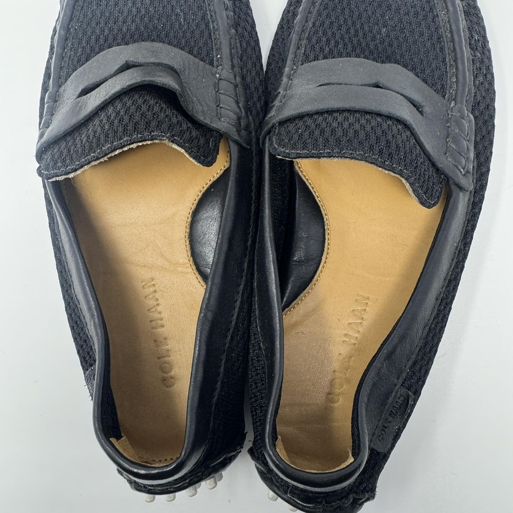 Cole Haan Shoes Mens Size 8M Black Driving Loafers Penny Mesh Leather Comfort - Picture 8 of 9